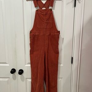 Women's Rust Corduroy Overalls
